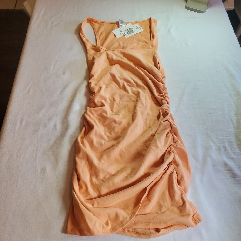 L*Space Wildwood Scoopneck Asymmetric Mini Dress Peach Orange Size XS NWT New